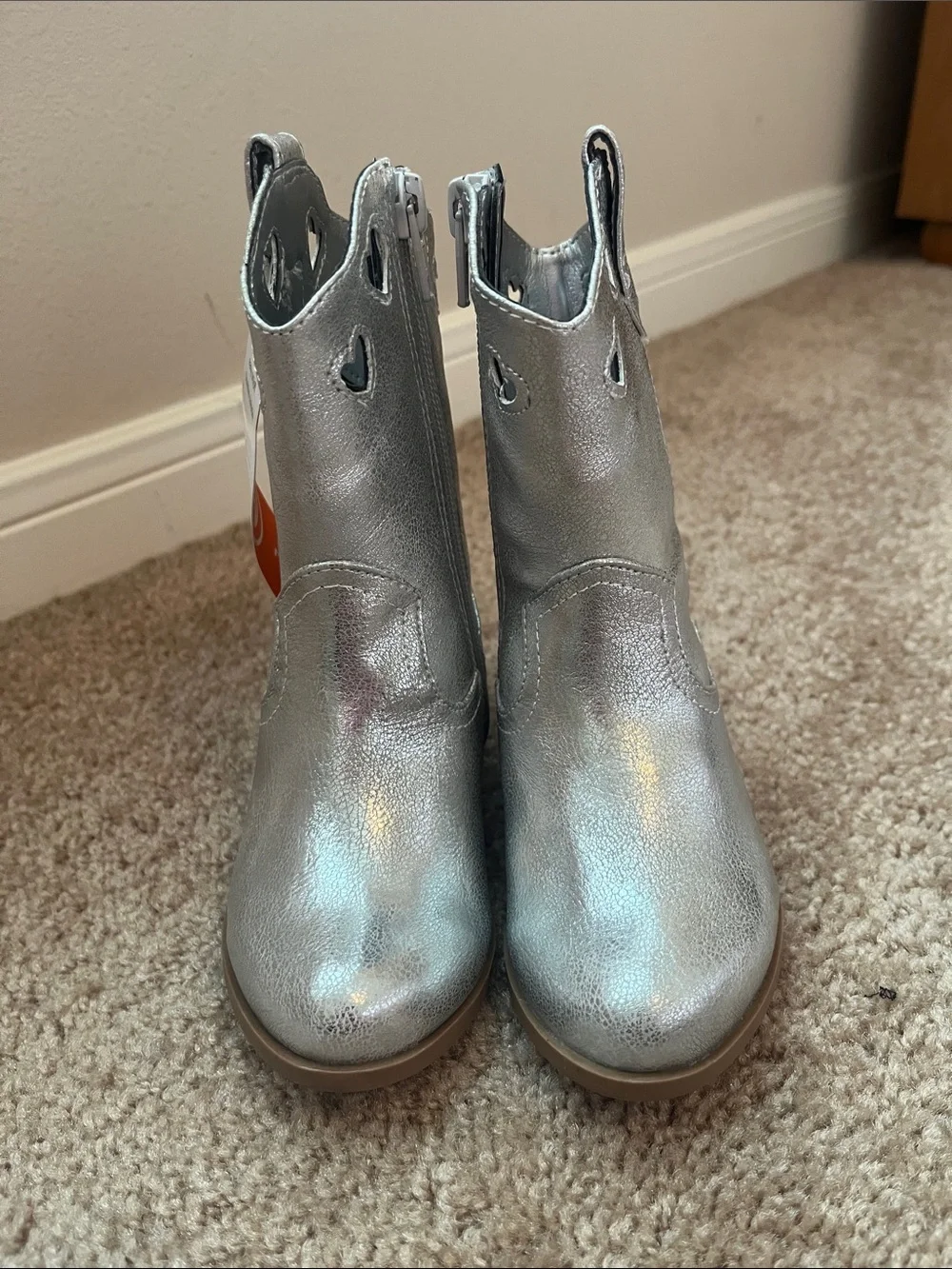 NWT Wonder Nation Silver Heart Western Boots